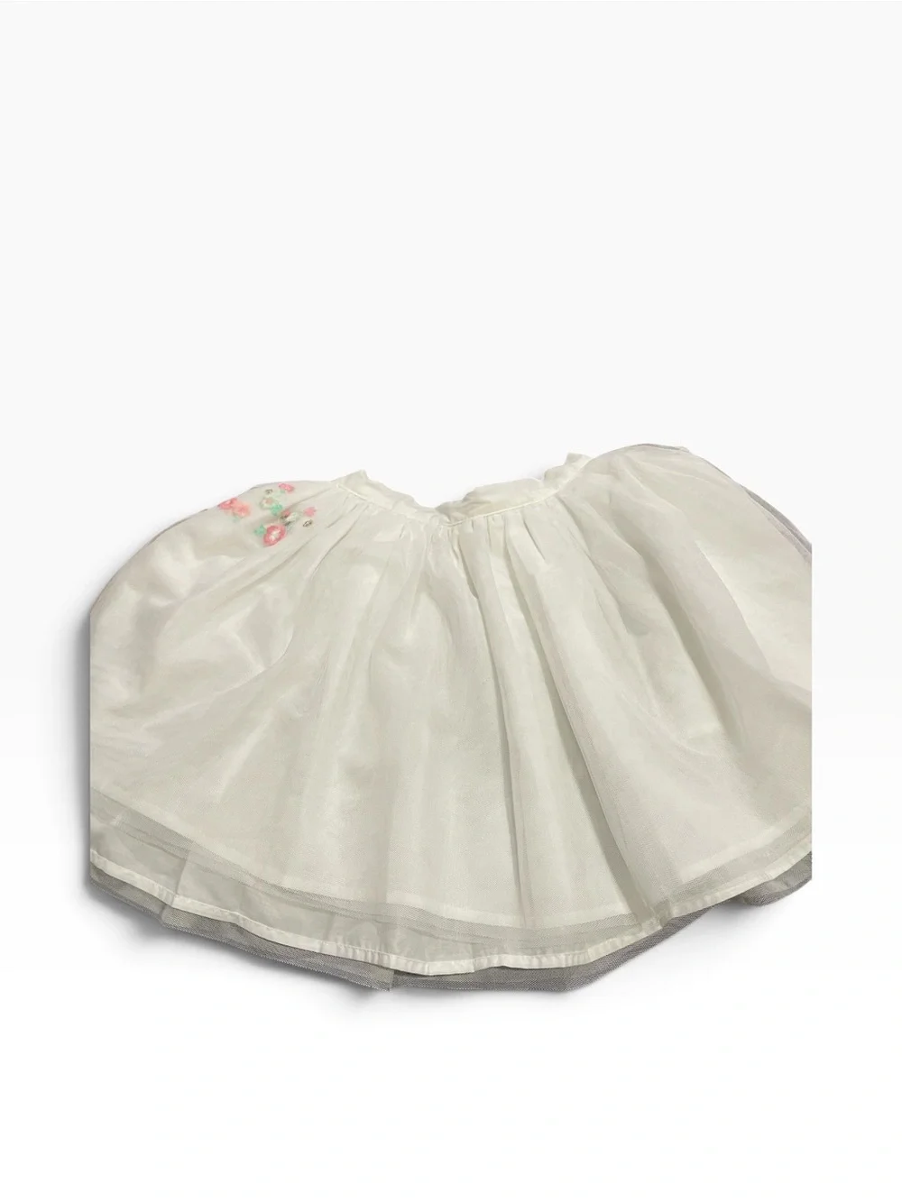 Carter’s White Tulle Skirt with Pink Floral Embroidery Size 6/6x
